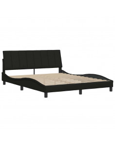 Giroletto senza Materasso Nero 160x200 cm in Tessuto