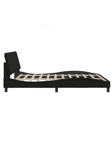 Giroletto senza Materasso Nero 180x200 cm in Tessuto