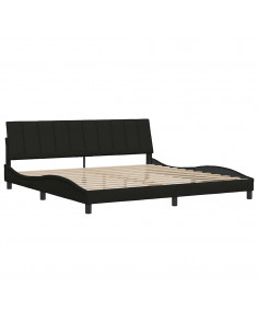 Giroletto senza Materasso Nero 200x200 cm in Tessuto