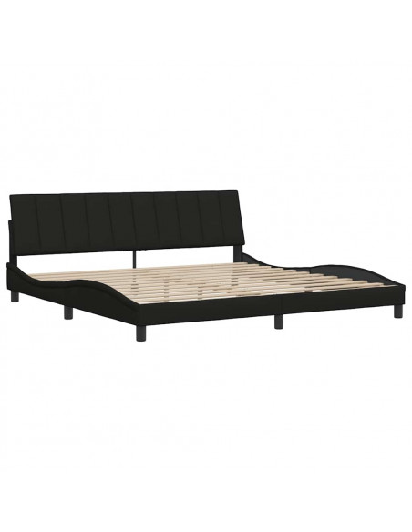 Giroletto senza Materasso Nero 200x200 cm in Tessuto