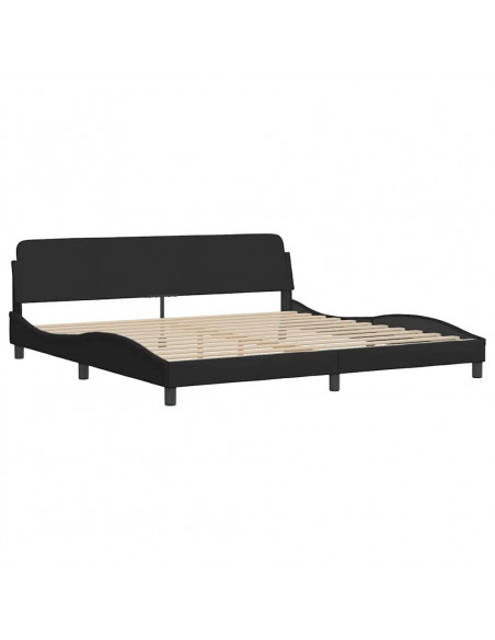 Giroletto senza Materasso Nero 200x200 cm in Tessuto