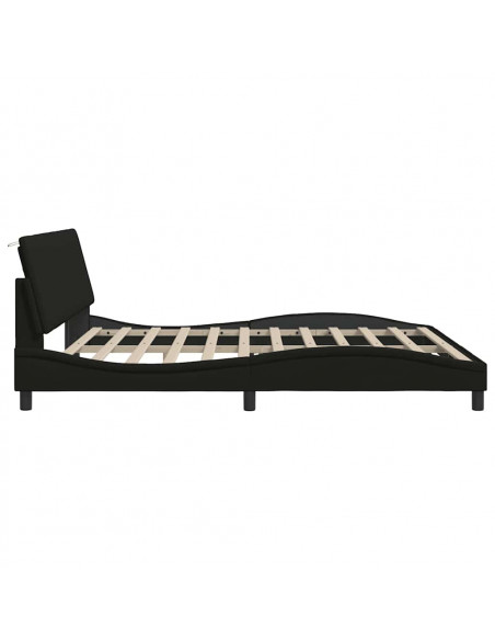 Giroletto senza Materasso Nero 200x200 cm in Tessuto