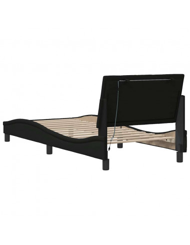 Giroletto senza Materasso Nero 90x190 cm in Tessuto