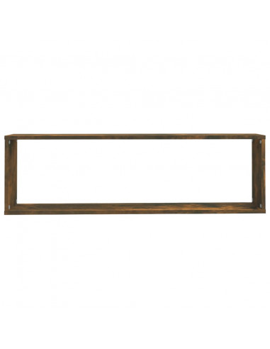 Mensole Parete Cubo 4pz Rovere Fumo 100x15x30 Legno Multistrato
