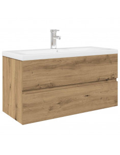 Mobile Bagno con Lavabo Integrato&Rubinetto Rovere Artigianale