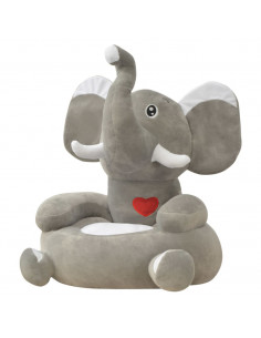 Poltrona in Peluche per Bambini Elefante Grigio