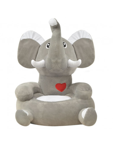 Poltrona in Peluche per Bambini Elefante Grigio