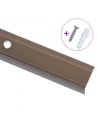 Profili a L per Gradini 5 pz in Alluminio 100 cm Marrone