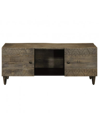 Tavolino Grigio Chiaro 100x54x40cm in Legno Massello di Mango