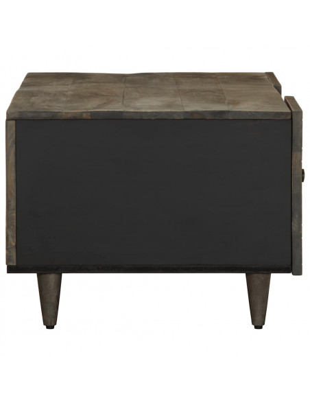 Tavolino Grigio Chiaro 100x54x40cm in Legno Massello di Mango