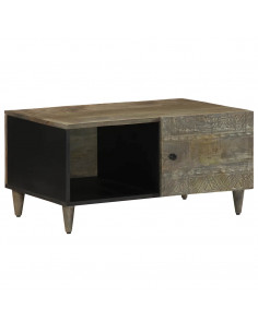 Tavolino da Salotto Grigio Chiaro 80x50x40 cm Legno di Mango