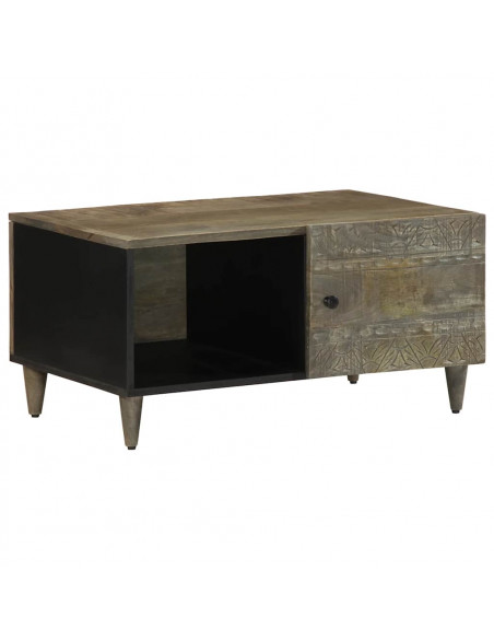 Tavolino da Salotto Grigio Chiaro 80x50x40 cm Legno di Mango