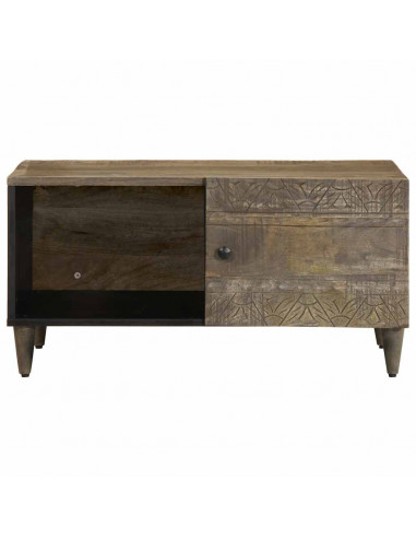 Tavolino da Salotto Grigio Chiaro 80x50x40 cm Legno di Mango