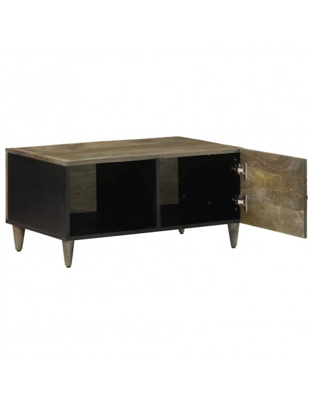Tavolino da Salotto Grigio Chiaro 80x50x40 cm Legno di Mango