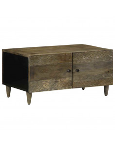 Tavolino da Salotto Grigio Chiaro 80x50x40 cm Legno di Mango
