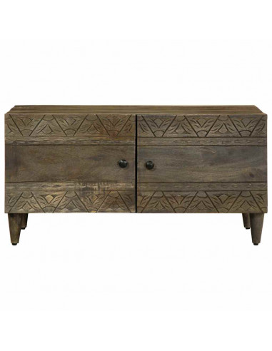 Tavolino da Salotto Grigio Chiaro 80x50x40 cm Legno di Mango