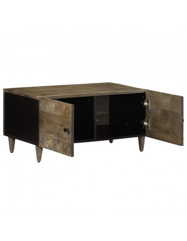 Tavolino da Salotto Grigio Chiaro 80x50x40 cm Legno di Mango