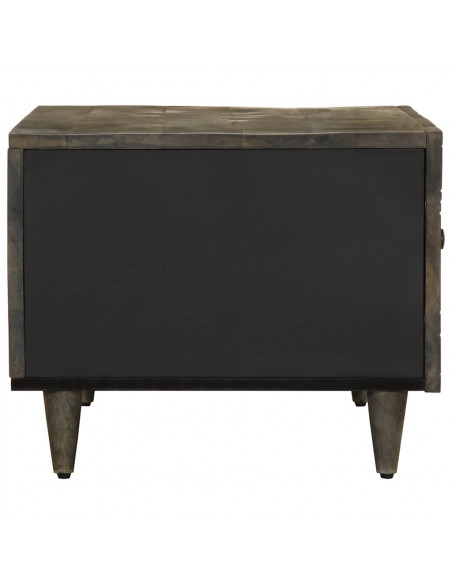 Tavolino da Salotto Grigio Chiaro 80x50x40 cm Legno di Mango