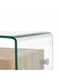 Tavolino da Caffè Trasparente 98x45x31 cm in Vetro Temperato