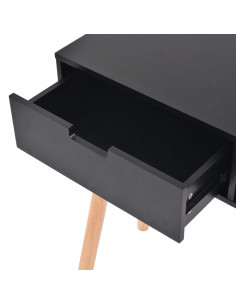 Tavolo Consolle in Legno di Pino Massello 80x30x72 cm Nero