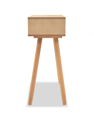 Tavolo Consolle in Legno di Pino Massello 80x30x72 cm Marrone