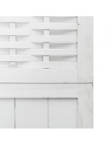 Divisorio Ambienti 3Pannelli Bianco Legno Massello di Paulownia