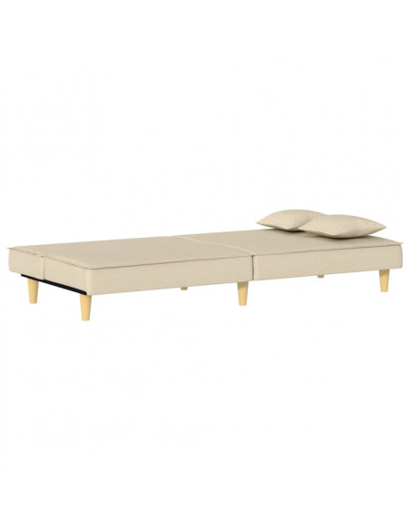 Divano Letto Crema in Tessuto