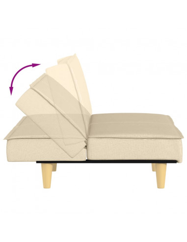 Divano Letto Crema in Tessuto