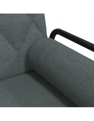 Divano Letto con Braccioli Grigio Scuro in Tessuto