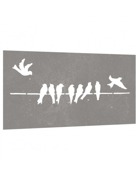 Decorazione Muro da Giardino 105x55 cm Uccello Acciaio Corten
