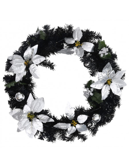 Ghirlanda di Natale con Lucine LED Nera 60 cm in PVC