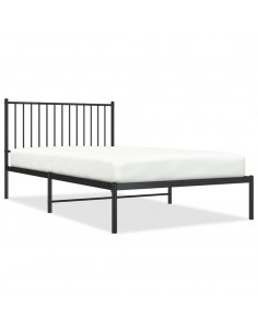 Giroletto con Testiera in Metallo Nero 107x203 cm