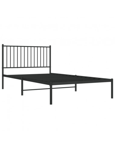 Giroletto con Testiera in Metallo Nero 107x203 cm