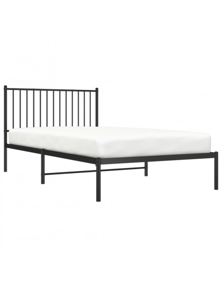 Giroletto con Testiera in Metallo Nero 107x203 cm