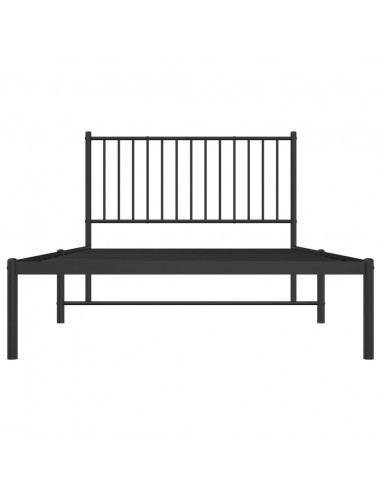 Giroletto con Testiera in Metallo Nero 107x203 cm