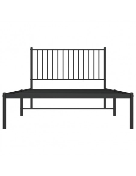 Giroletto con Testiera in Metallo Nero 107x203 cm