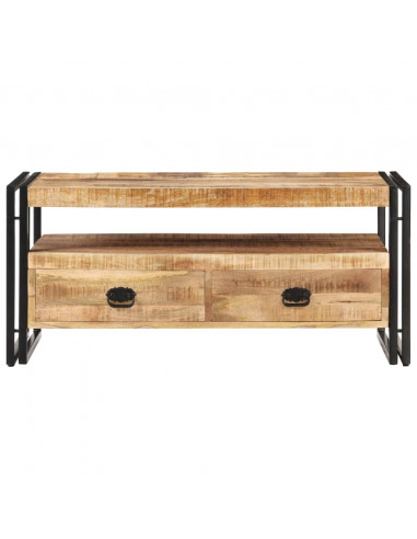 Tavolino da Caffè 100x55x45 cm in Legno di Mango Grezzo