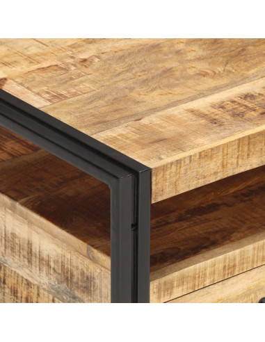 Tavolino da Caffè 100x55x45 cm in Legno di Mango Grezzo