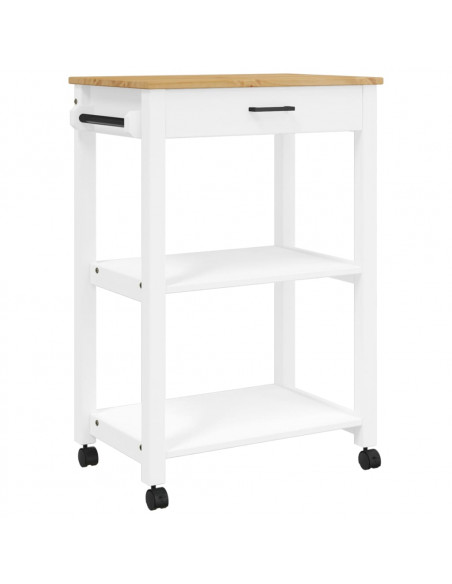 Carrello da Cucina MONZA 60x40x90 cm in Legno Massello di Pino