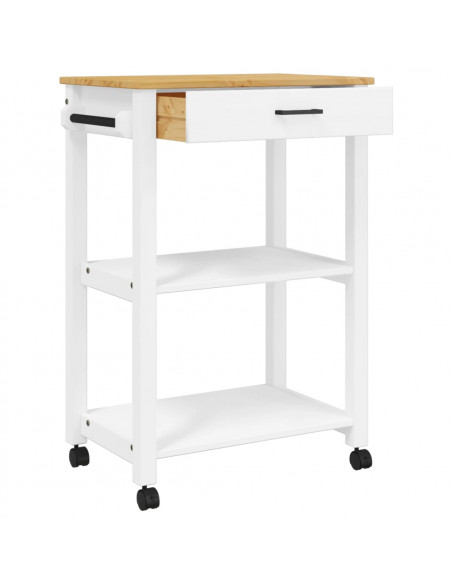 Carrello da Cucina MONZA 60x40x90 cm in Legno Massello di Pino