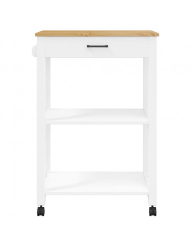 Carrello da Cucina MONZA 60x40x90 cm in Legno Massello di Pino