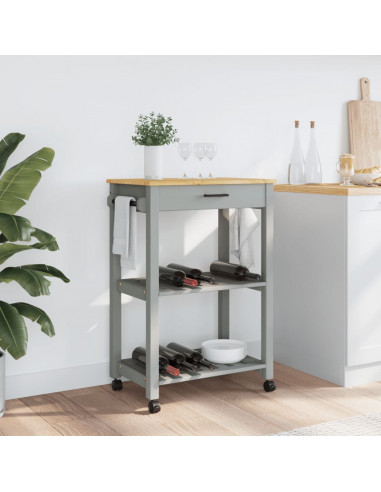 Carrello da Cucina MONZA 60x40x90 cm in Legno Massello di Pino