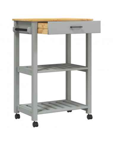 Carrello da Cucina MONZA 60x40x90 cm in Legno Massello di Pino