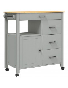 Carrello da Cucina MONZA 84x40x90 cm in Legno Massello di Pino