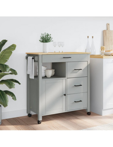 Carrello da Cucina MONZA 84x40x90 cm in Legno Massello di Pino