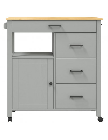 Carrello da Cucina MONZA 84x40x90 cm in Legno Massello di Pino