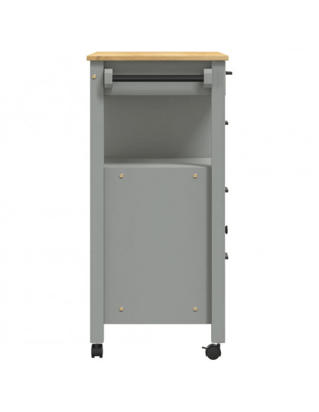 Carrello da Cucina MONZA 84x40x90 cm in Legno Massello di Pino