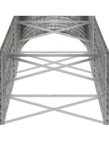 Letto Giardino Acciaio Verniciato a Polvere 224x80x68cm Argento