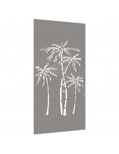 Decorazione Muro da Giardino 105x55 cm Palma in Acciaio Corten 2