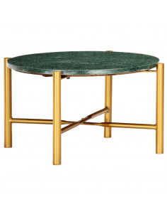 Tavolino da Caffè Verde 60x60x35 cm Pietra Vera Testura Marmo